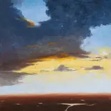 Distant Lakes by Denny Holland, oil on board, sold Jul 2020