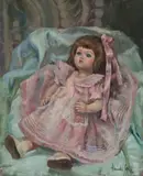 Favorite Doll by Francisco Hernandez Cop, oil on canvas (unstretched), sold Jul 2020
