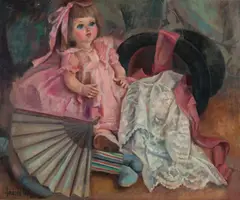 Doll Play by Francisco Hernandez Cop, 1977, oil on canvas (unstretched), sold Jul 2020