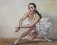 Angele by Pál Fried, oil on canvas (unstretched), sold Jul 2020
