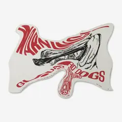 Guard Dog Sign by Robert Lazzarini, 2010, silkscreen in two colors on epoxy-painted laser cut aluminum, sold Aug 2020