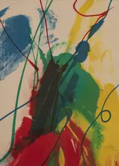 Untitled (composition) by Paul Jenkins, 1976, lithograph in colors, sold Aug 2020