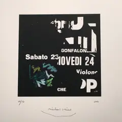 Sabato 23 by Richard Meier, 2017, silkscreen and hand-embellishment on 320 gram Coventry Rag paper, sold Aug 2020