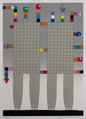 Untitled by Sadamasa Motonaga, screenprint, sold Aug 2020