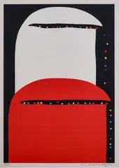 Untitled by Sadamasa Motonaga, screenprint, sold Aug 2020