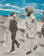 Jackie and John by Elizabeth Peyton, 2000, lithograph, sold Aug 2020