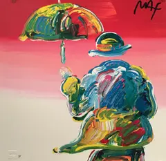 Umbrella Man by Peter Max, 1994, silkscreen on 320 gram Coventry Rag paper, sold Aug 2020