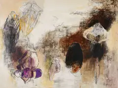 Petals of Consciousness by Chihung Yang, 1988, charcoal, pencil and acrylic on paper, sold Aug 2020