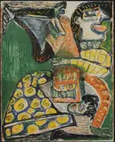Untitled (Abstract man) by George McNeil, 1986, lithograph, sold Aug 2020