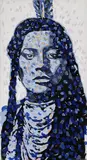 Young Brave by Dominik Burckhardt, 1980, acrylic on paper mounted to aluminum board, sold Aug 2020