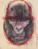 Untitled (Gorilla) by Bob Ziering, 1993, pastel on paper, sold Aug 2020