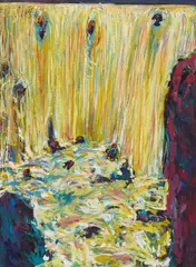 Untitled (Waterfall) by Robert Schaberl, 1988, acrylic on paper, sold Aug 2020