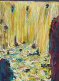 Untitled (Waterfall) by Robert Schaberl, 1988, acrylic on paper, sold Aug 2020