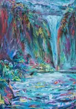 Untitled (Blue, red, purple) by Robert Schaberl, acrylic on paper, sold Aug 2020