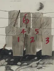 White Night - Arizona by Terry Allen, graphite, gouache, pastel on paper, sold Aug 2020