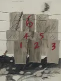 White Night - Arizona by Terry Allen, graphite, gouache, pastel on paper, sold Aug 2020