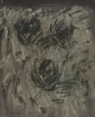 Untitled (Black on gray) by David Rankin, 1990, watercolor and charcoal on paper, sold Aug 2020