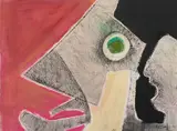 Untitled (Pink, green, black) by Benoît Gilsoul, pastel on paper, sold Aug 2020