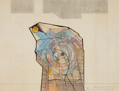 Chambre de la Court Suprême, N.J. by Benoît Gilsoul, gouache and ink on paper, sold Aug 2020