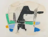 Untitled (Blue, green, yellow) by Benoît Gilsoul, pastel and charcoal on paper, sold Aug 2020