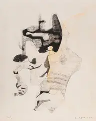 Dans la Gueule de la Vie by Benoît Gilsoul, graphite and charcoal on paper, sold Aug 2020