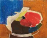Untitled (Composition IV) by Benoît Gilsoul, pastel, graphite and charcoal on paper, sold Aug 2020
