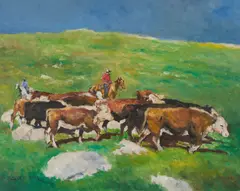 Western Range by Pál Fried, oil on canvas (unstretched), sold Aug 2020