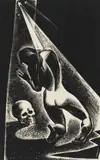 Untitled (Nude and skull) by Lynd Ward, woodblock on paper laid down to mat, sold Aug 2020