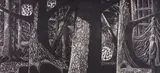 Evening Walk by Lynd Ward, woodblock on paper mounted to mat, sold Aug 2020