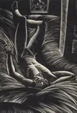 Untitled (Reclining male) by Lynd Ward, woodblock on paper laid down to mat, sold Aug 2020