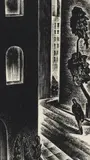 Untitled (Alleyway) by Lynd Ward, woodblock on paper mounted to mat, sold Aug 2020