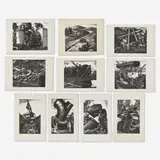 Group, ten (10) pipe construction prints by Edward Arthur Wilson, lithograph, sold Aug 2020