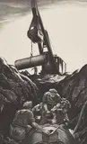 Untitled (Crane) by Edward Arthur Wilson, 1941, lithograph, sold Aug 2020