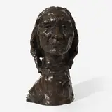 Two Moons by James Earle Fraser, 1966, bronze, sold Aug 2020