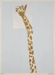Giraffe by Brett Whiteley, 1965, colour screen print in four colours edition: 12/70 signed, inscribed with title and numbered below image artist's stamp, sold Jun 2019