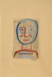 Head by Tony Tuckson, 1951 – 56, gouache on newsprint (dated 1952) on paper certificate of authenticity attached verso, signed by Margaret Tuckson and Fr, sold Jun 2019