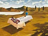Fete by David Keeling, 1997, oil on canvas signed and dated lower right: D. Keeling 97 bears inscription verso: D. Keeling 97 / ‘Fete’, sold Sep 2019