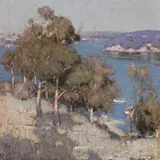 Berry’S Bay, Sydney Harbour by James Ranalph Jackson, 1910, oil on canvas on board signed and dated lower right: JAMES R. JACKSON. / ‘10, offered Sep 2019