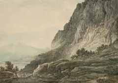 Mountain Landscape With Figure by John Glover, watercolour on paper, sold Sep 2019