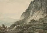 Mountain Landscape With Figure by John Glover, watercolour on paper, sold Sep 2019