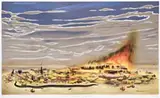 The Fall (Incendiary Detritus) by Tim Storrier, 2001, colour lithograph, offered Sep 2019