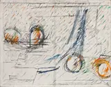 Comport With Fruit Series by Godfrey Miller, 1962, oil and pencil on canvas, offered Oct 2019