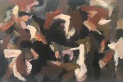 Burning Ghat Varanasi by David Aspden, oil on paper, sold Feb 2020