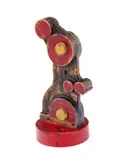 Red And Black Robot by Rosemary Madigan, painted wood, sold Feb 2020