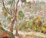 Hillside At Turramurra by Grace Cossington Smith, 1951, oil on canvas on board, sold Apr 2020
