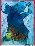 Children Dancing by Charles Blackman, 1968, ink and gouache on paper, sold Apr 2020