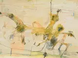 Spider Monkeys Ii by John Olsen, gouache and pastel on paper, sold Apr 2020