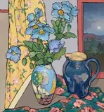 Tibetan Blue Poppies by Criss Canning, c.1990, oil on canvas, sold Apr 2020