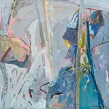 Minerva Waterhole by Elisabeth Cummings, c.1980, oil and mixed media with painted hessian and canvas collage on canvas, sold Apr 2020