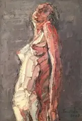 Standing Nude by Jun Chen, 2007, oil on canvas, sold Apr 2020